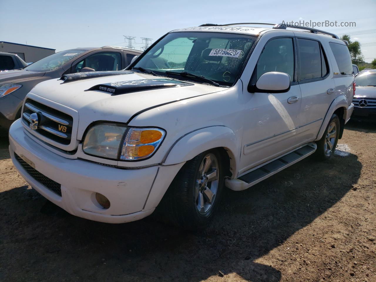 2002 Toyota Sequoia Limited White vin: 5TDBT48A02S065645