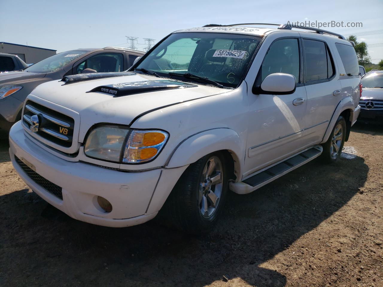 2002 Toyota Sequoia Limited Белый vin: 5TDBT48A02S065645