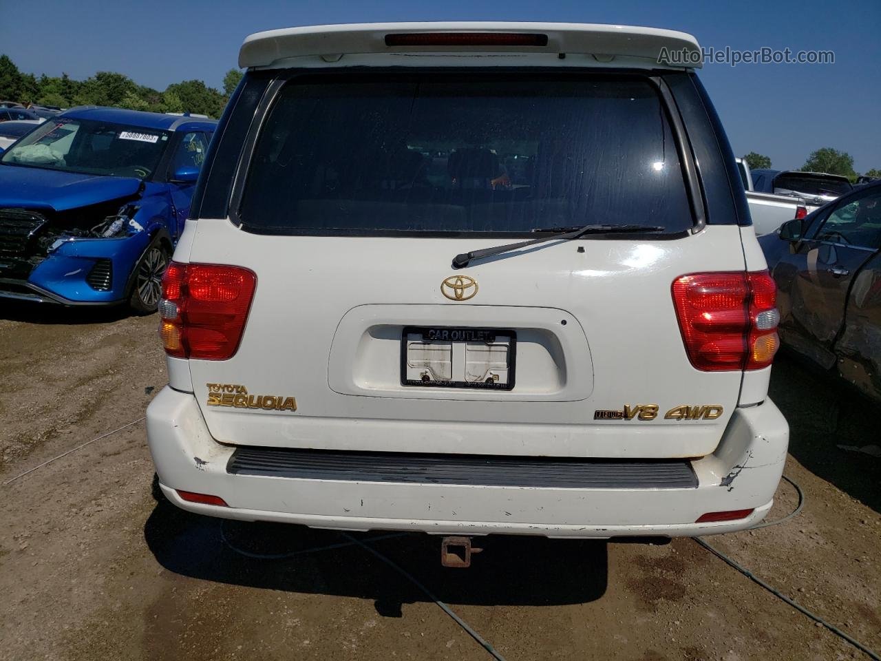 2002 Toyota Sequoia Limited White vin: 5TDBT48A02S065645