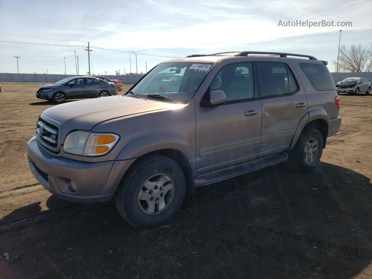 2002 Toyota Sequoia Limited Серый vin: 5TDBT48A02S081523