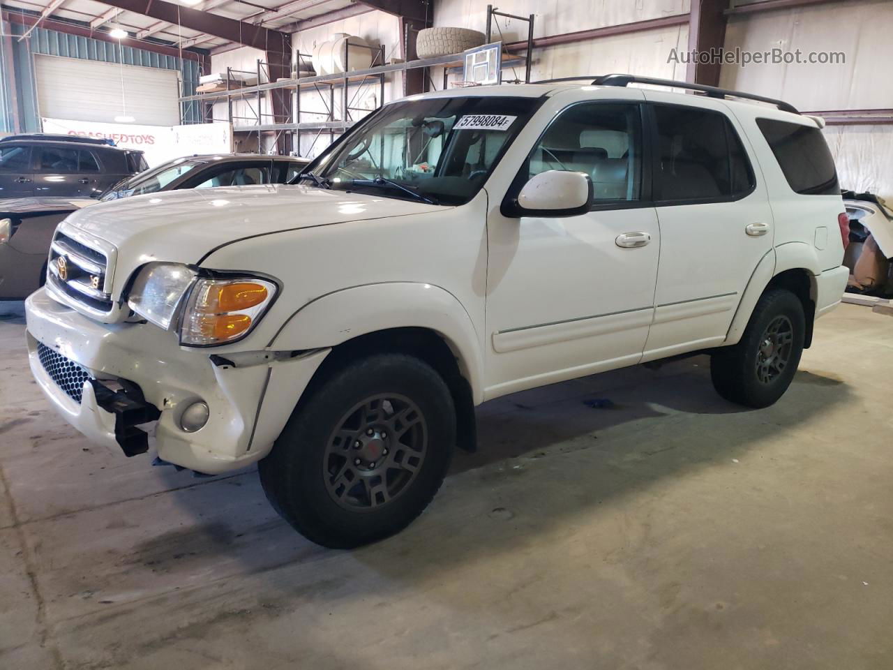 2002 Toyota Sequoia Limited White vin: 5TDBT48A02S106436