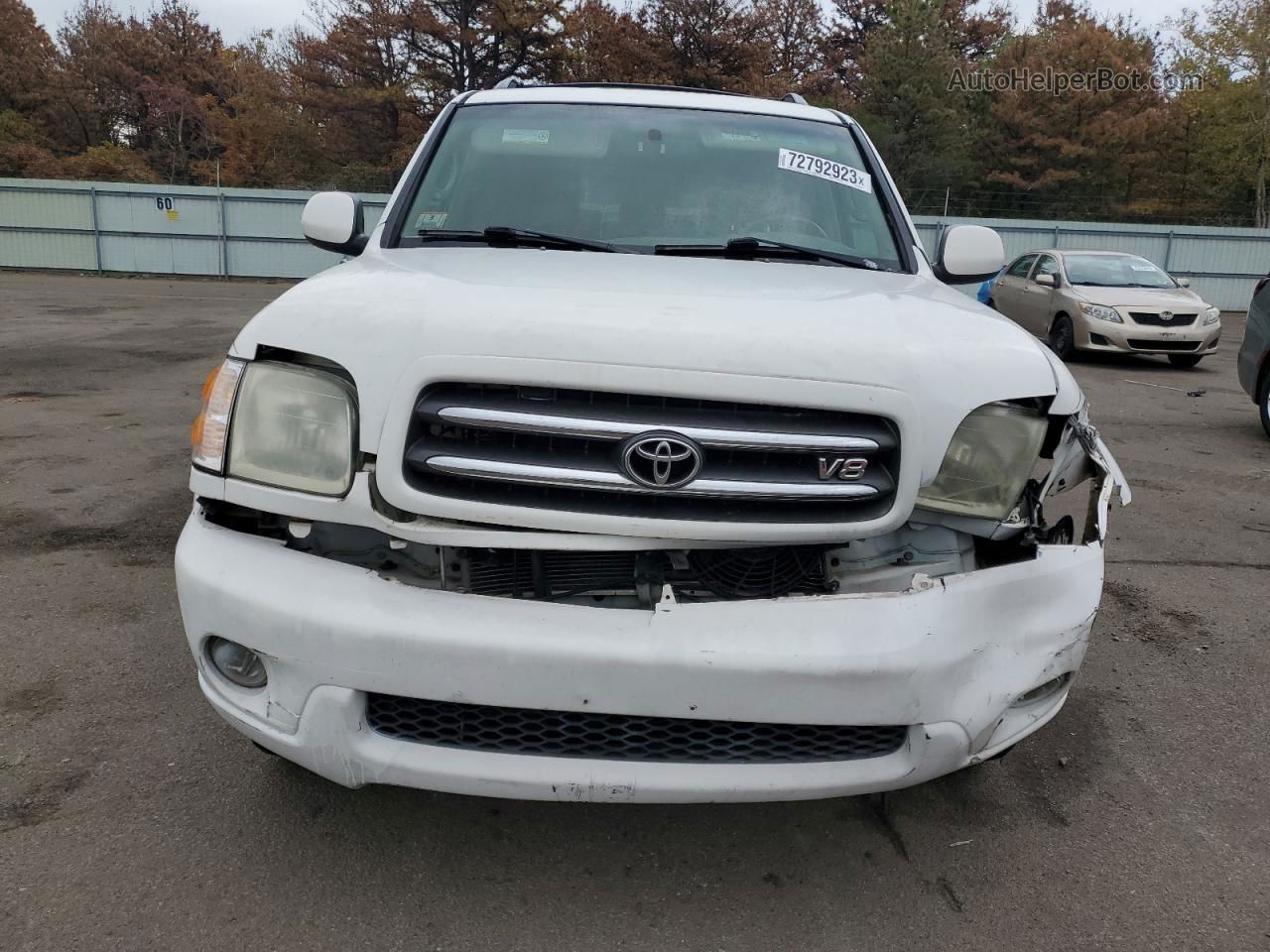 2002 Toyota Sequoia Limited White vin: 5TDBT48A12S074662