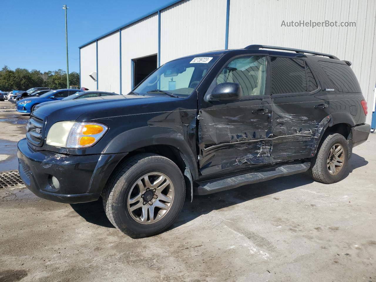 2002 Toyota Sequoia Limited Black vin: 5TDBT48A12S076962