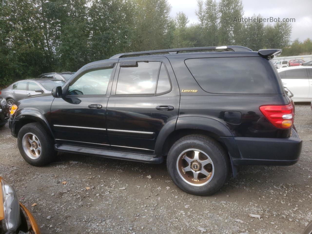 2002 Toyota Sequoia Limited Black vin: 5TDBT48A12S103898