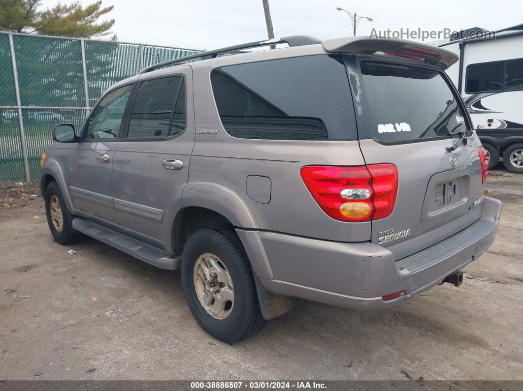 2002 Toyota Sequoia Limited V8 Gray vin: 5TDBT48A12S111483