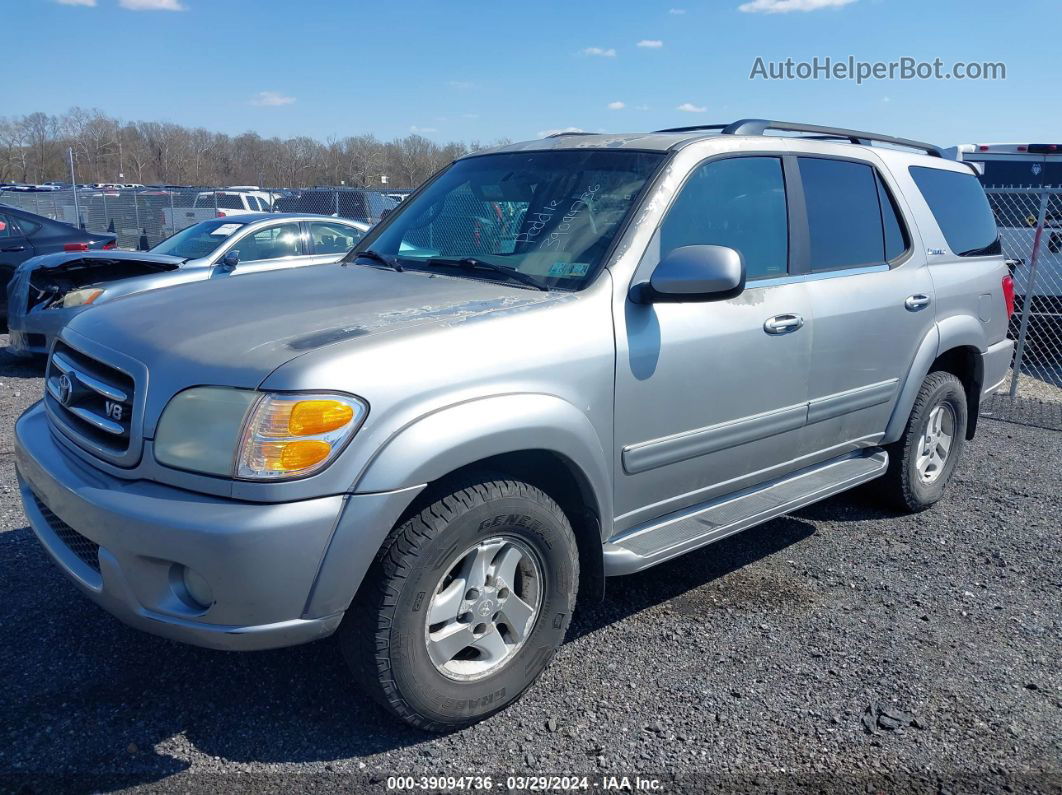 2002 Toyota Sequoia Limited V8 Silver vin: 5TDBT48A12S114335