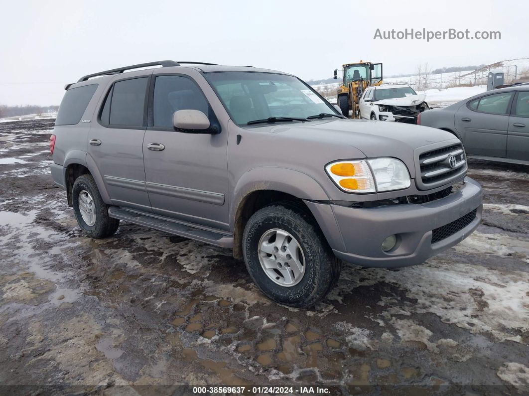 2002 Toyota Sequoia Limited Серый vin: 5TDBT48A12S134035