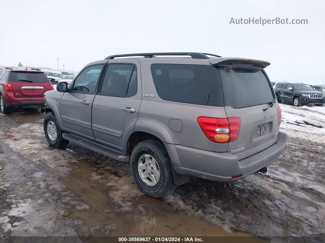 2002 Toyota Sequoia Limited Серый vin: 5TDBT48A12S134035