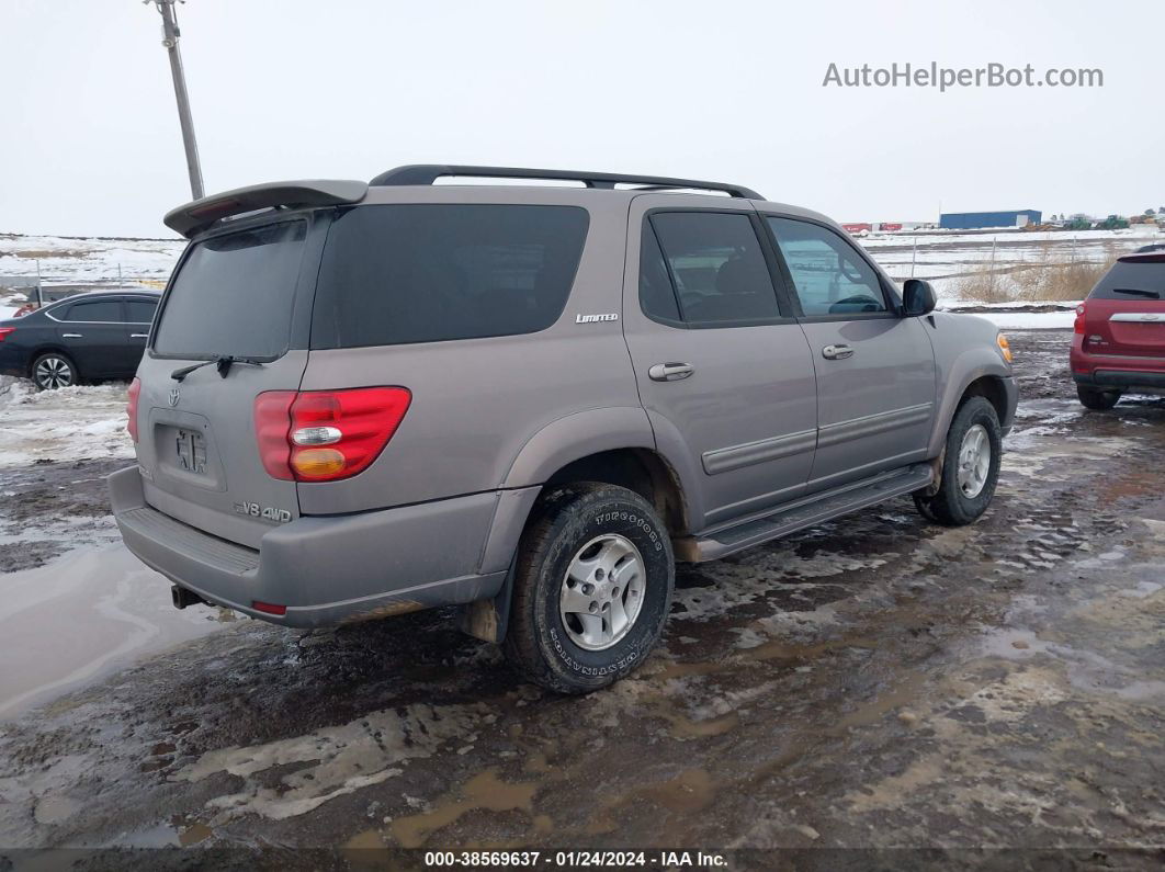 2002 Toyota Sequoia Limited Серый vin: 5TDBT48A12S134035