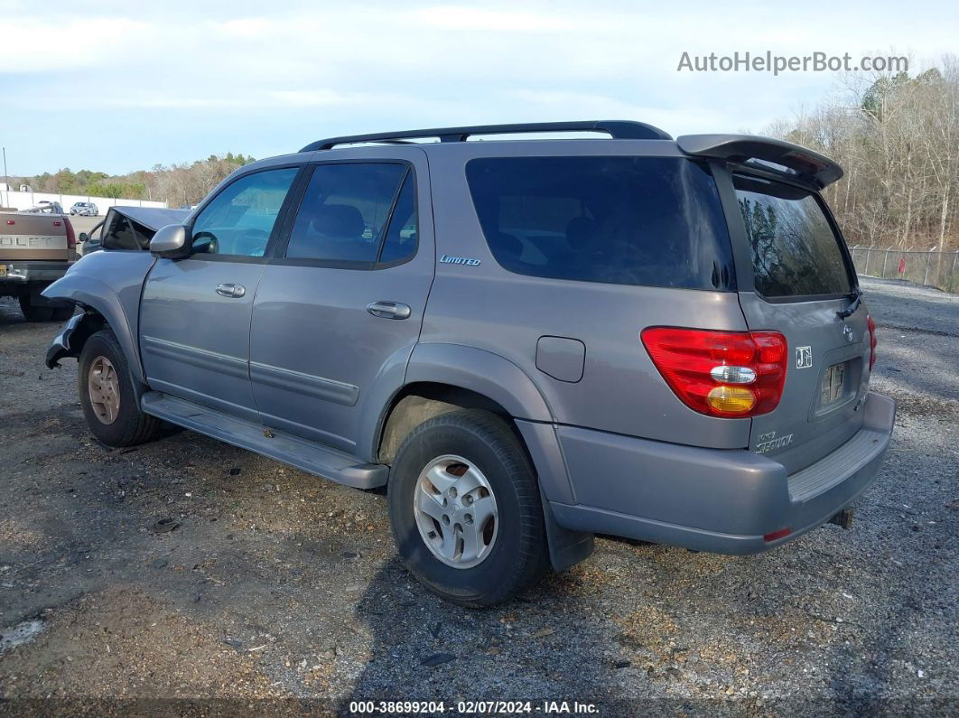 2002 Toyota Sequoia Limited Серый vin: 5TDBT48A12S135296