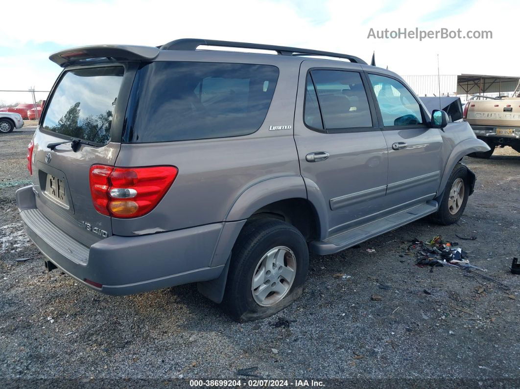 2002 Toyota Sequoia Limited Gray vin: 5TDBT48A12S135296