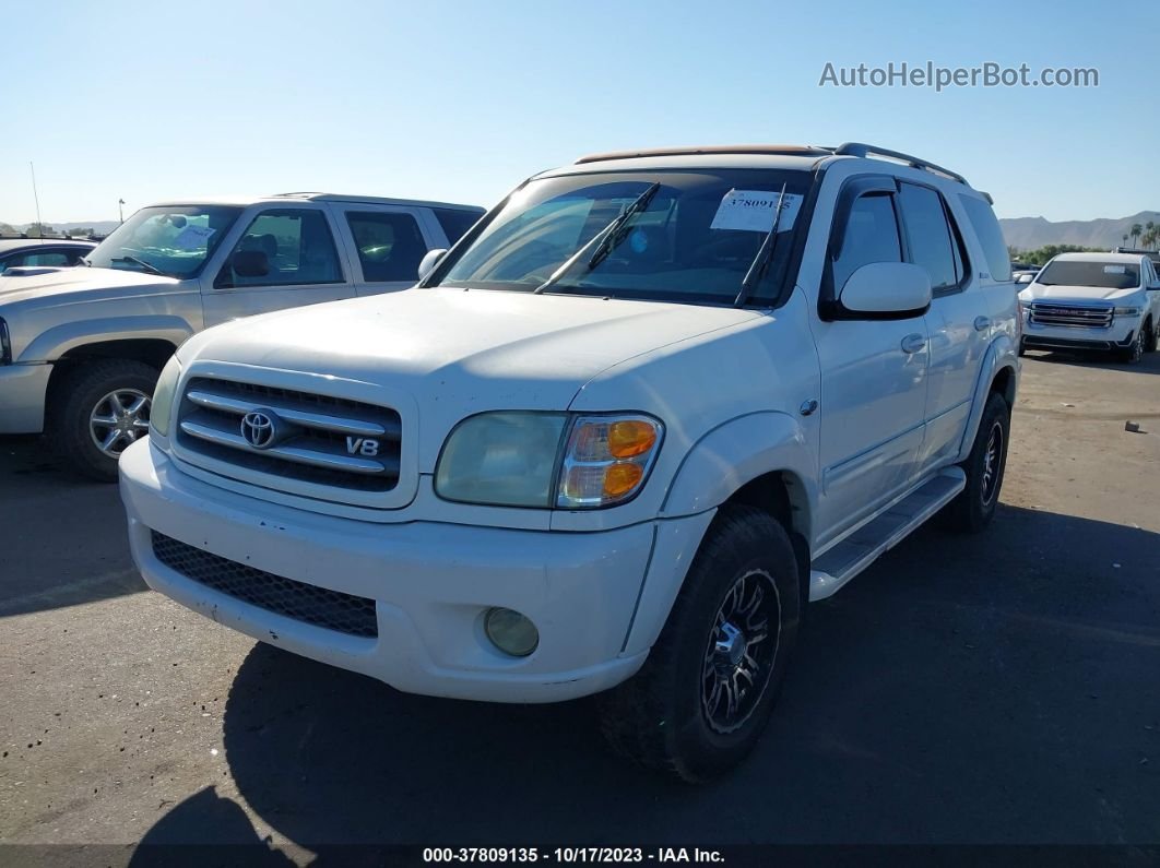 2002 Toyota Sequoia Limited White vin: 5TDBT48A22S061368