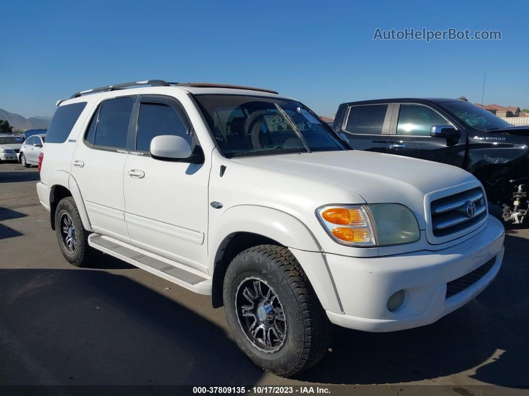 2002 Toyota Sequoia Limited White vin: 5TDBT48A22S061368