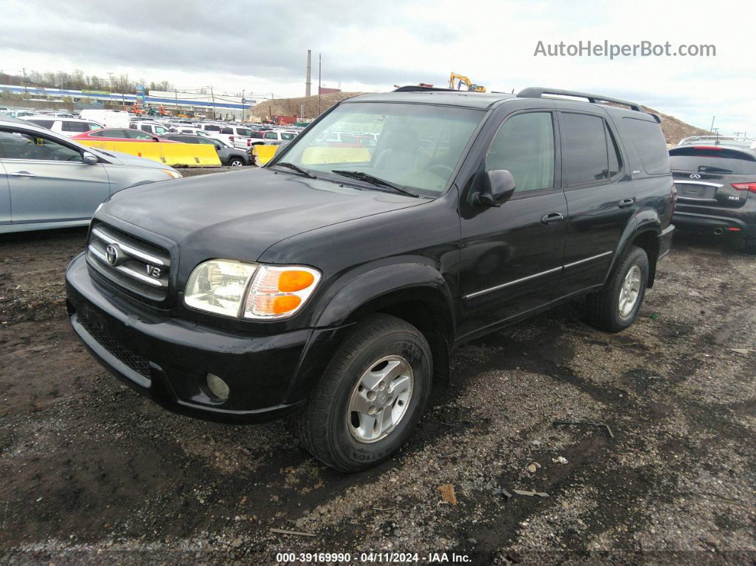 2002 Toyota Sequoia Limited V8 Black vin: 5TDBT48A22S102615