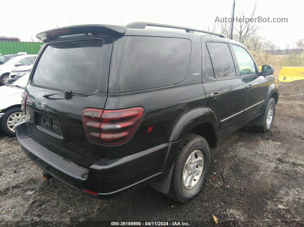 2002 Toyota Sequoia Limited V8 Black vin: 5TDBT48A22S102615