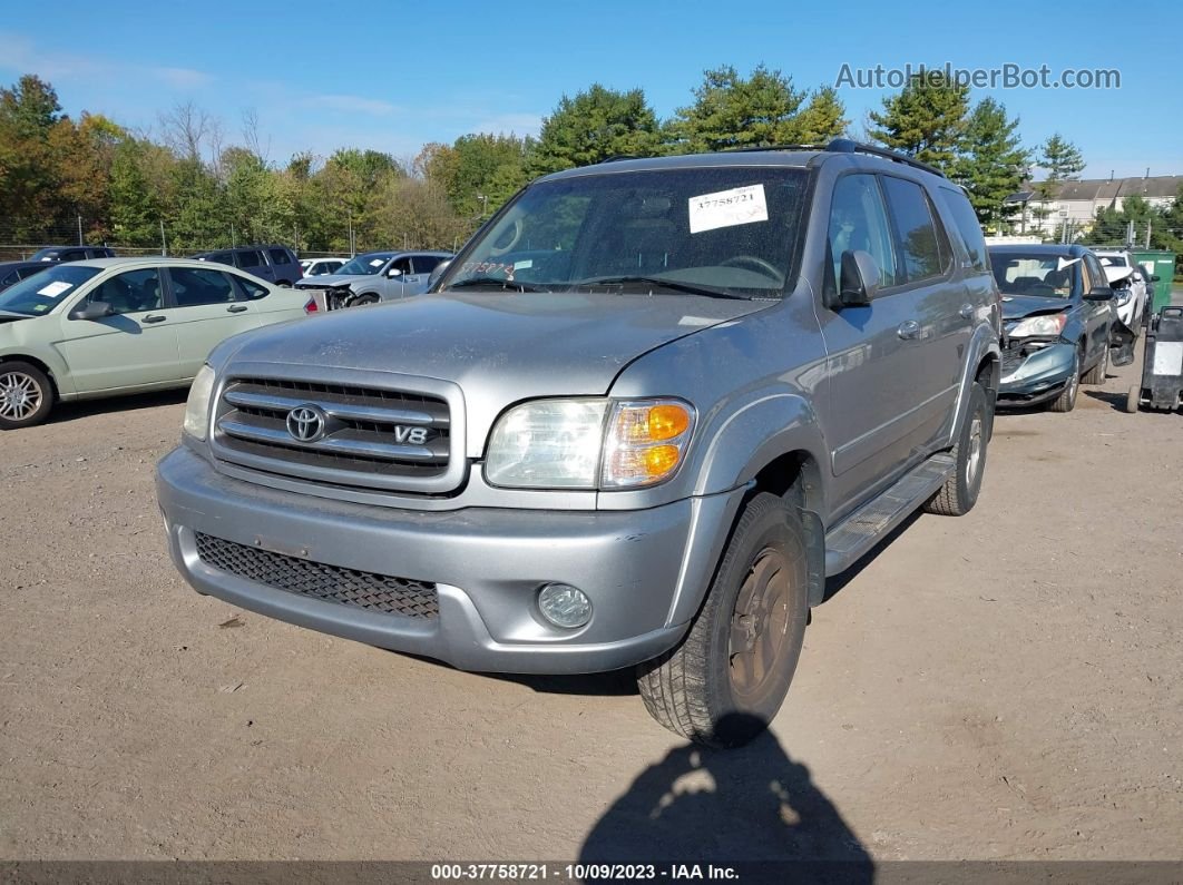 2002 Toyota Sequoia Limited Silver vin: 5TDBT48A22S109256