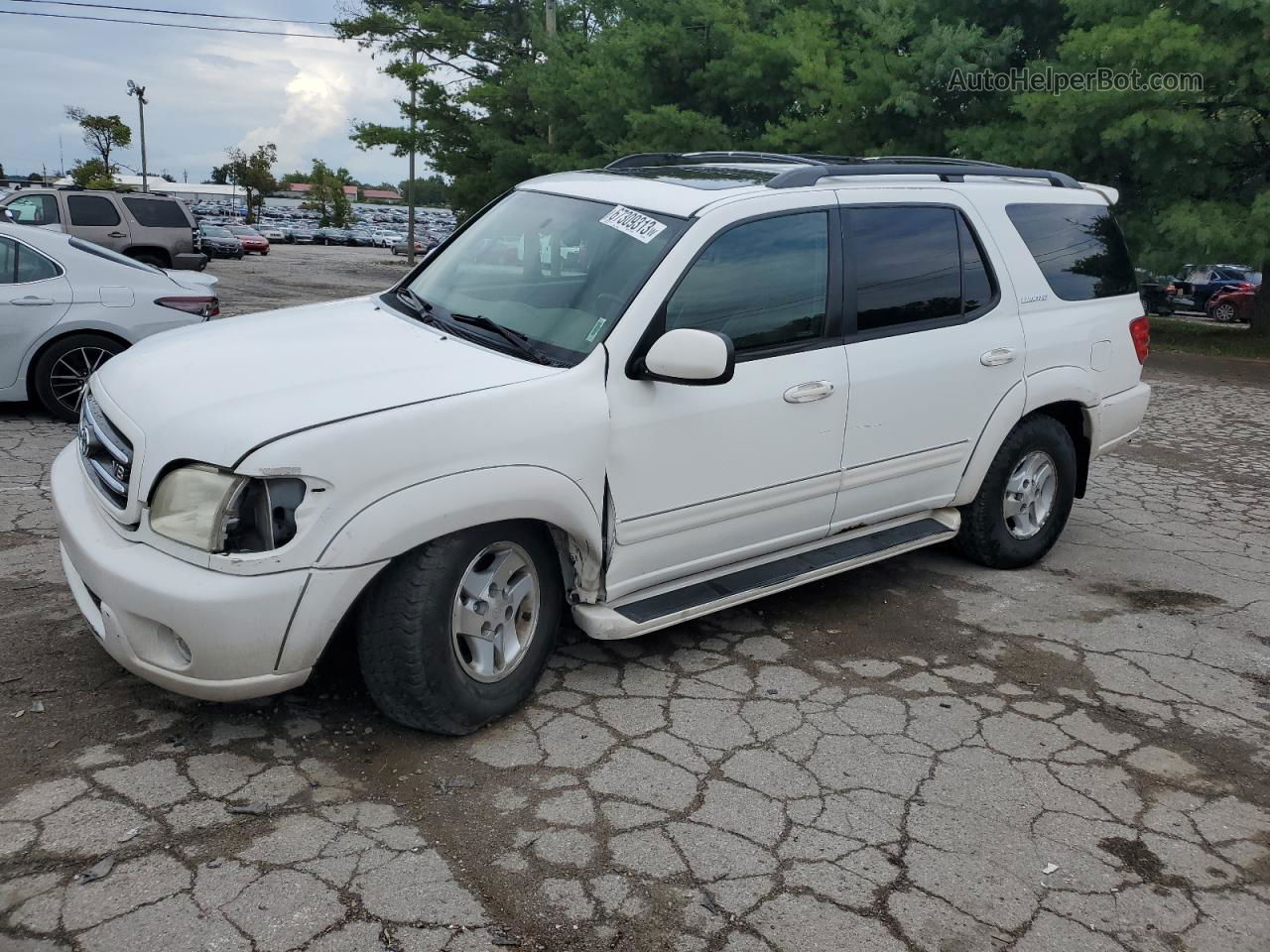 2002 Toyota Sequoia Limited White vin: 5TDBT48A22S109788