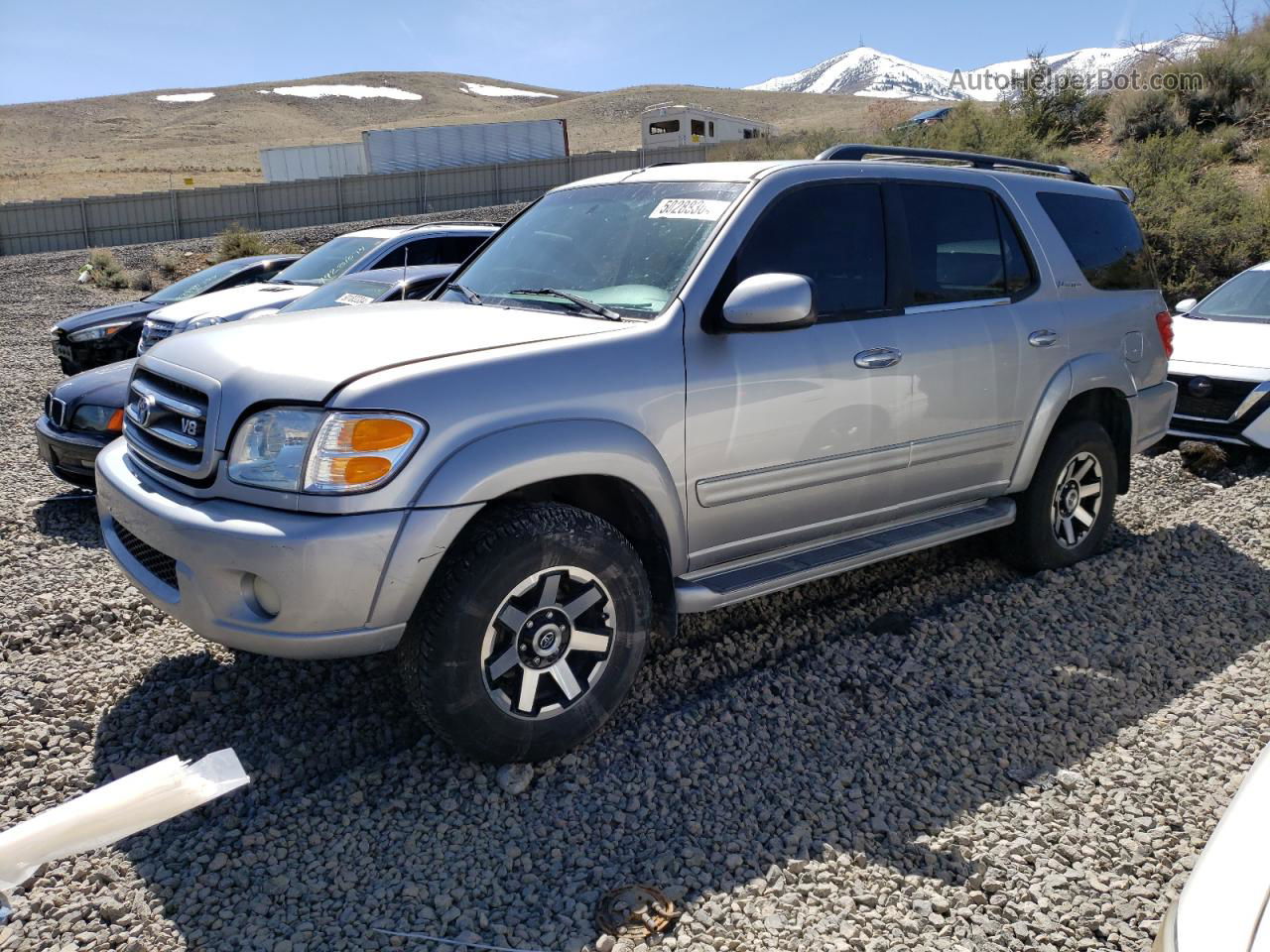 2002 Toyota Sequoia Limited Silver vin: 5TDBT48A32S069060