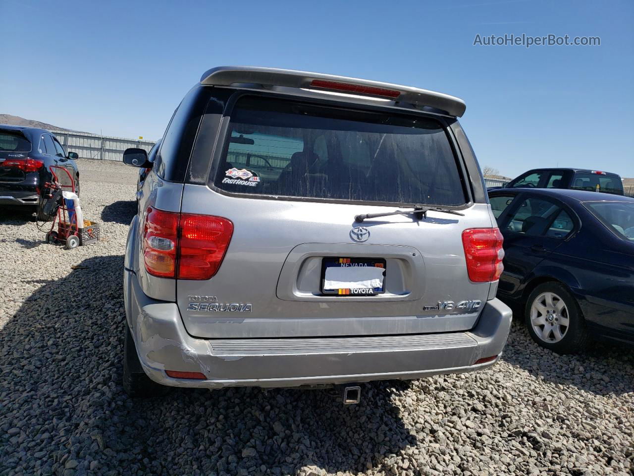 2002 Toyota Sequoia Limited Silver vin: 5TDBT48A32S069060