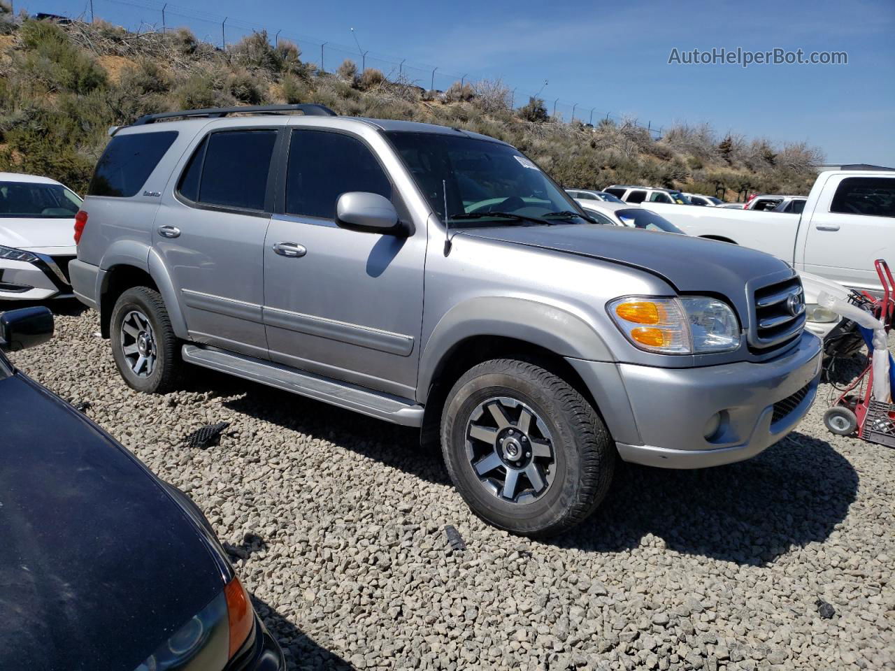 2002 Toyota Sequoia Limited Silver vin: 5TDBT48A32S069060
