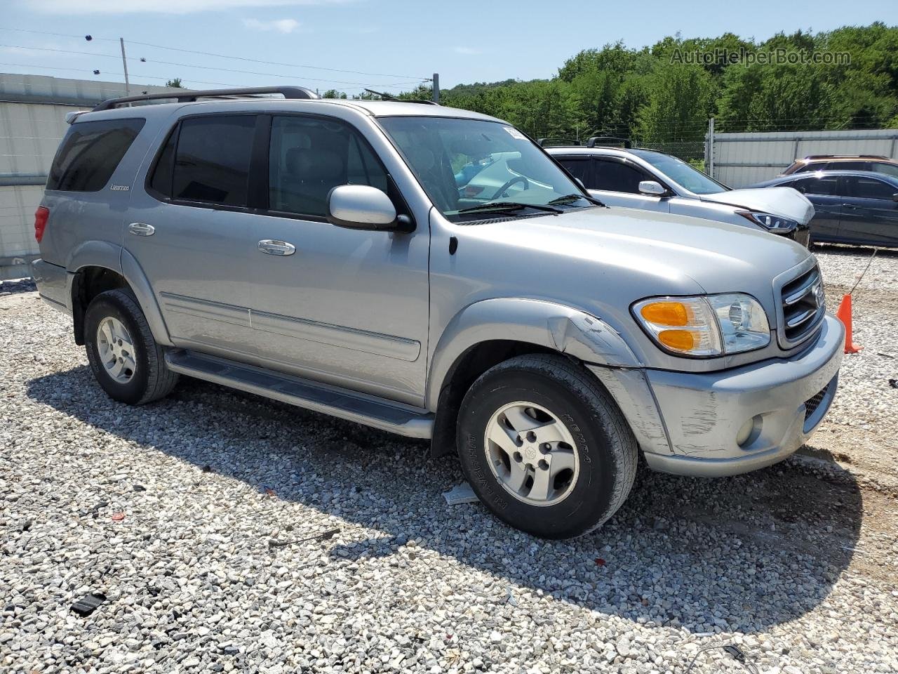 2002 Toyota Sequoia Limited Silver vin: 5TDBT48A32S087980