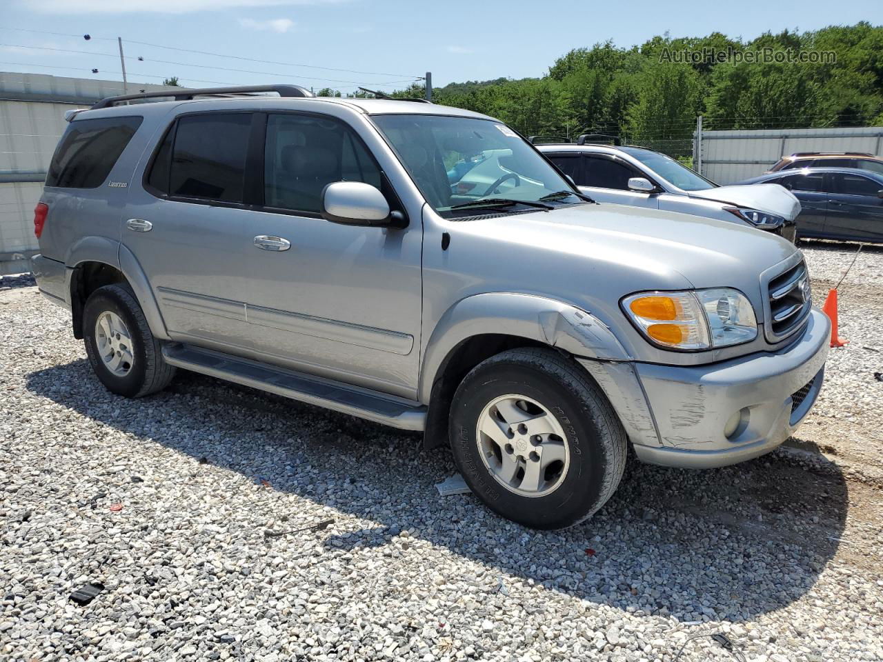 2002 Toyota Sequoia Limited Серебряный vin: 5TDBT48A32S087980