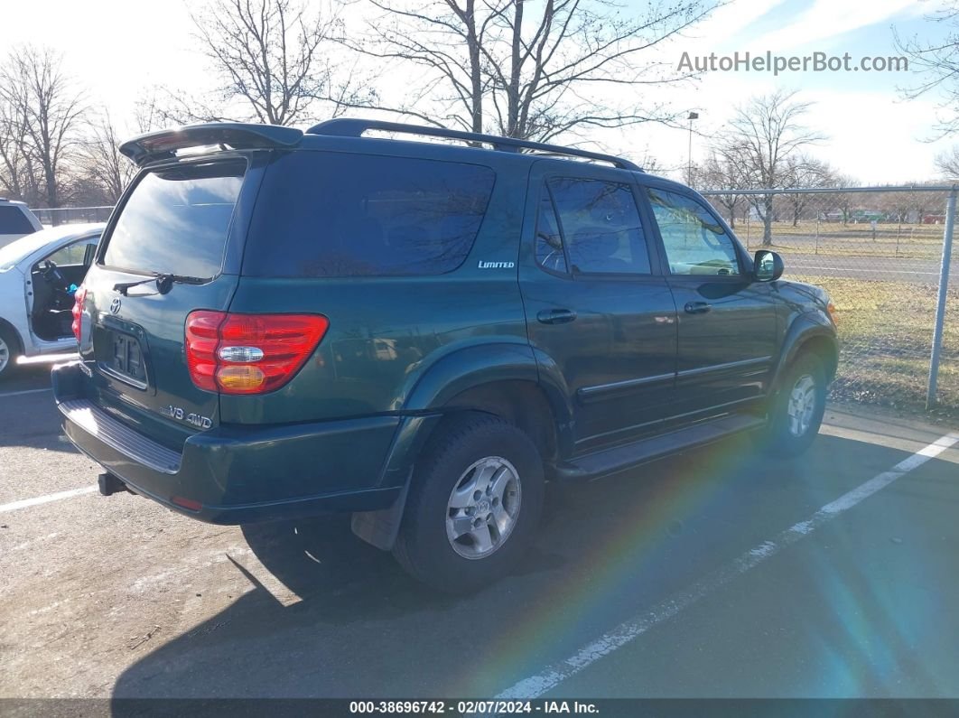 2002 Toyota Sequoia Limited Green vin: 5TDBT48A32S116670
