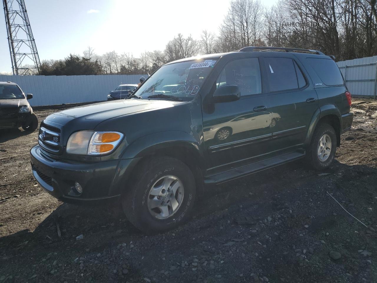 2002 Toyota Sequoia Limited Green vin: 5TDBT48A32S120766