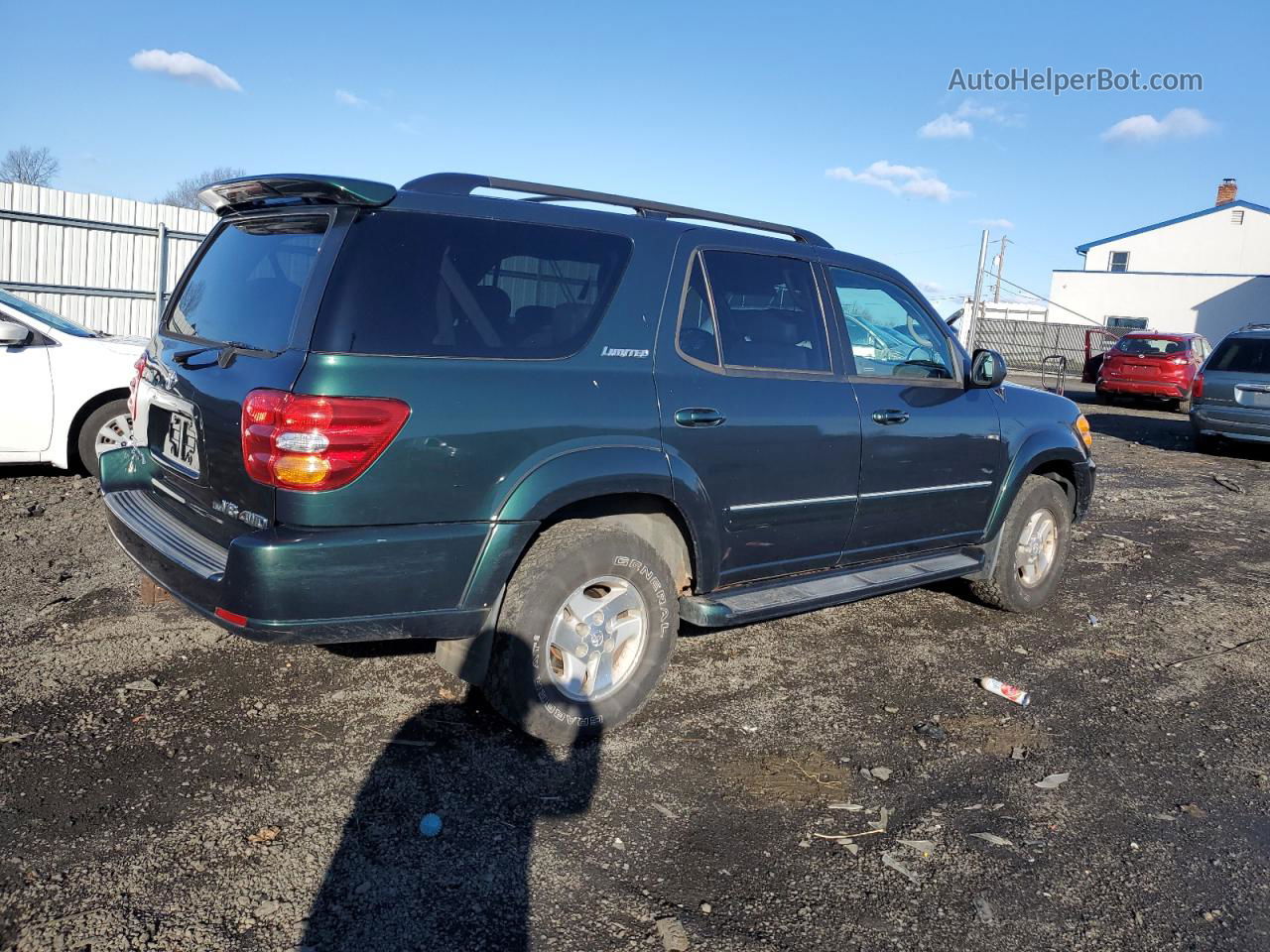 2002 Toyota Sequoia Limited Green vin: 5TDBT48A32S120766