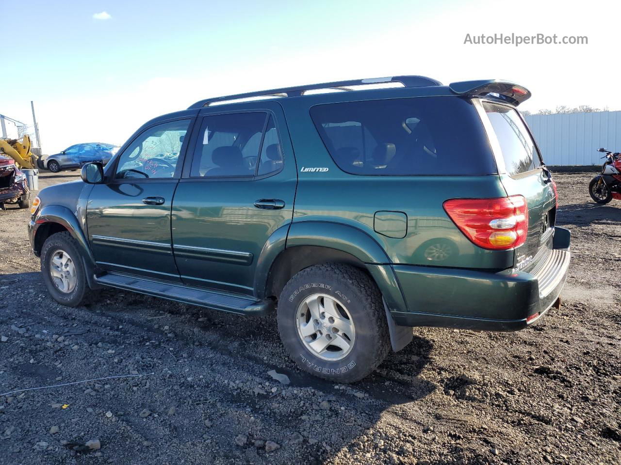 2002 Toyota Sequoia Limited Зеленый vin: 5TDBT48A32S120766