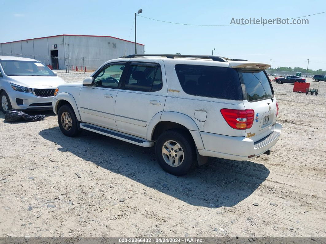 2002 Toyota Sequoia Limited V8 White vin: 5TDBT48A32S128320