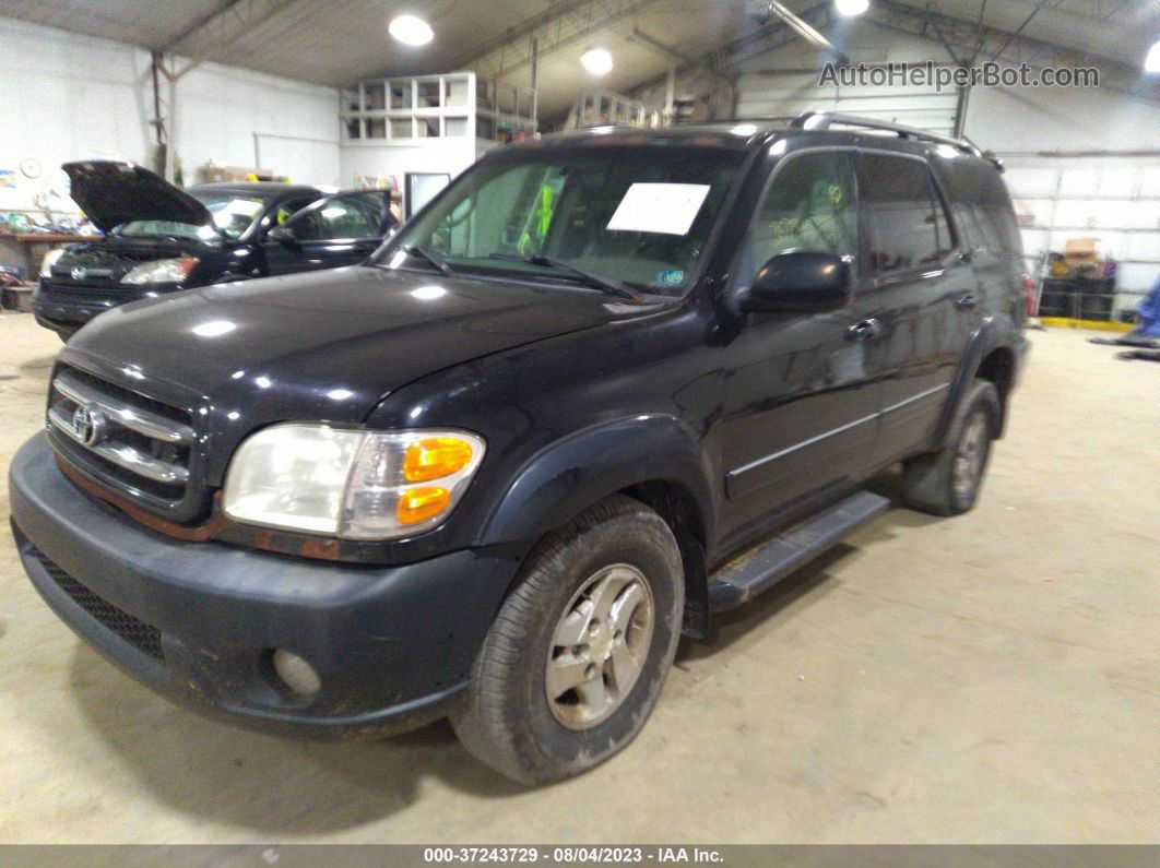 2002 Toyota Sequoia Limited Black vin: 5TDBT48A42S074218