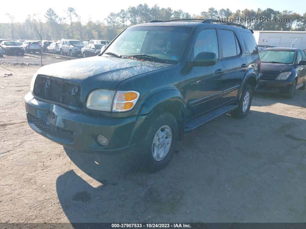 2002 Toyota Sequoia Limited Green vin: 5TDBT48A42S084313