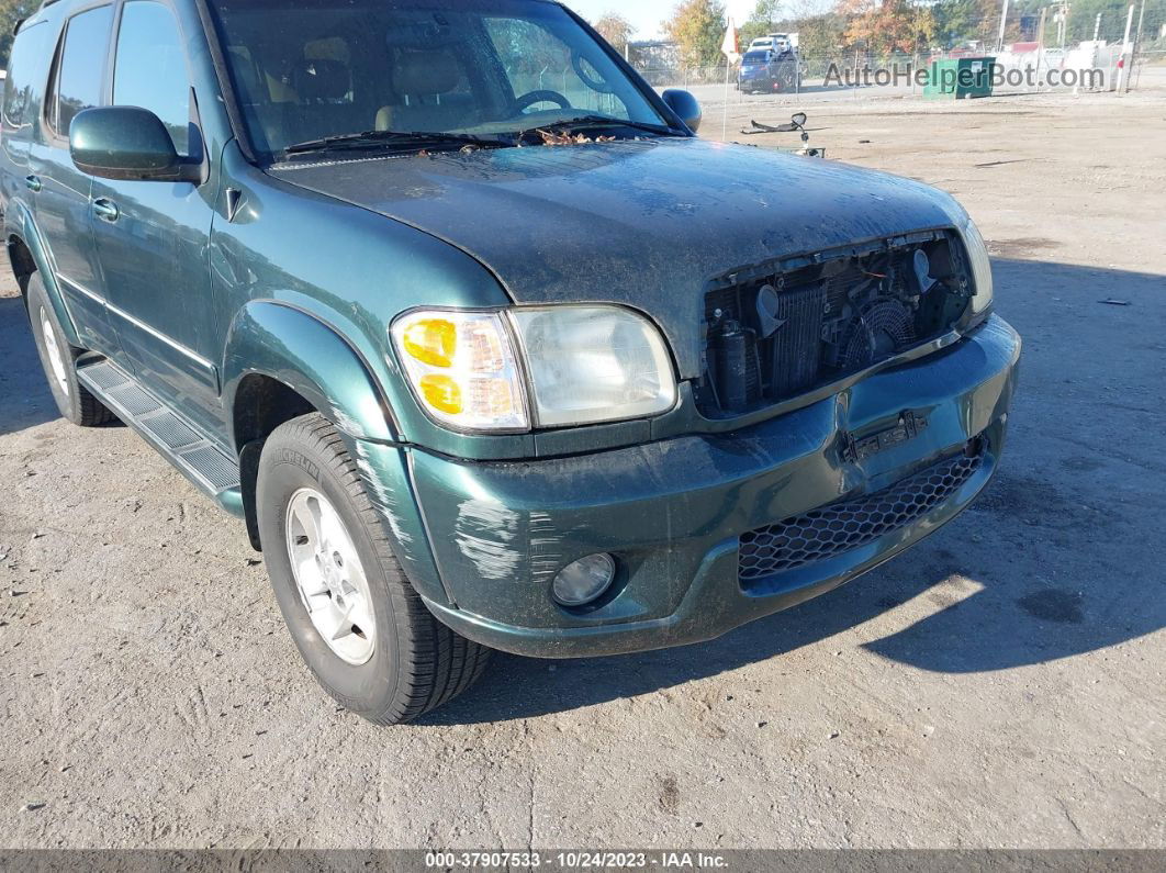 2002 Toyota Sequoia Limited Green vin: 5TDBT48A42S084313