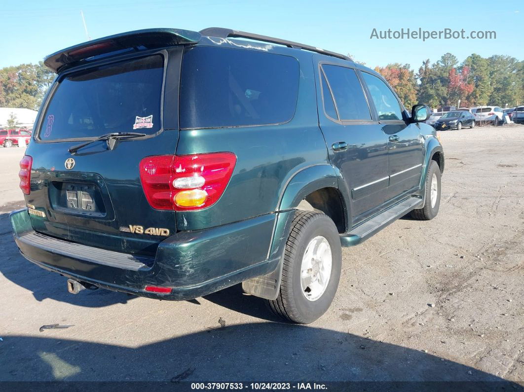 2002 Toyota Sequoia Limited Green vin: 5TDBT48A42S084313