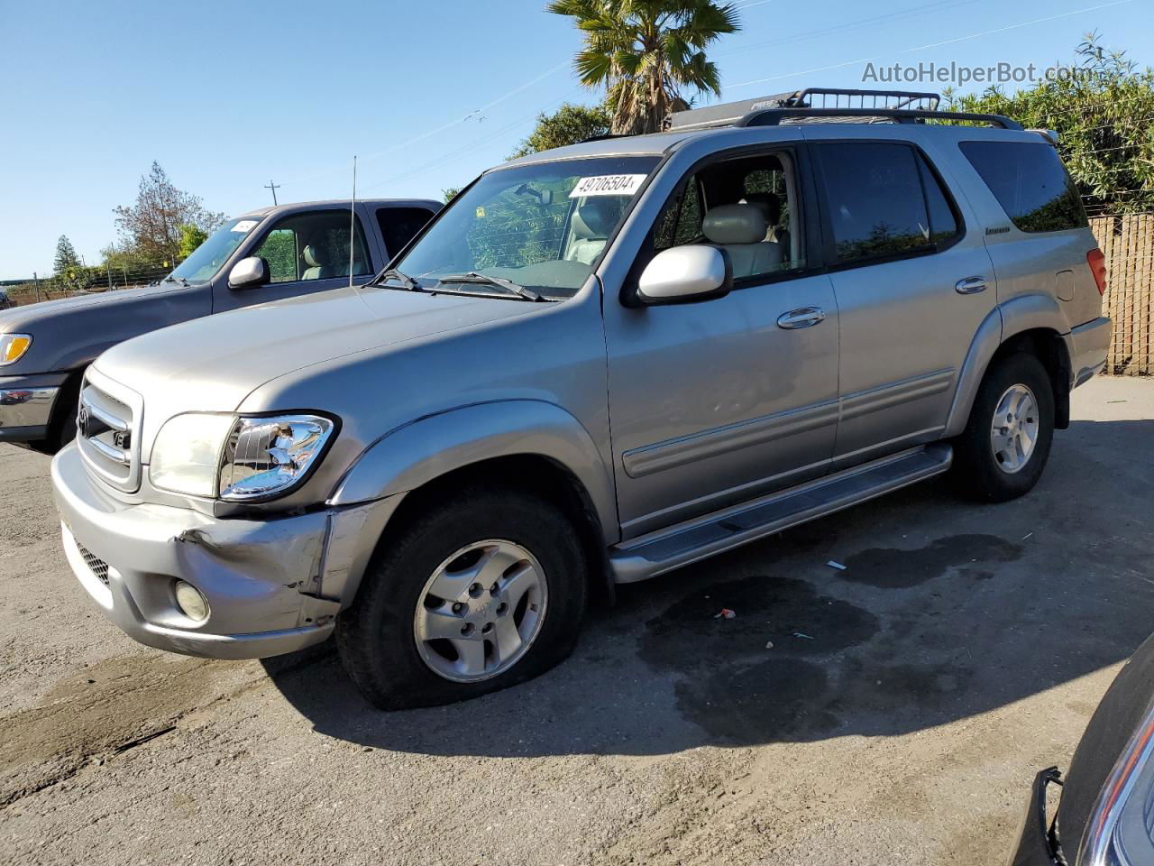 2002 Toyota Sequoia Limited Silver vin: 5TDBT48A42S106018