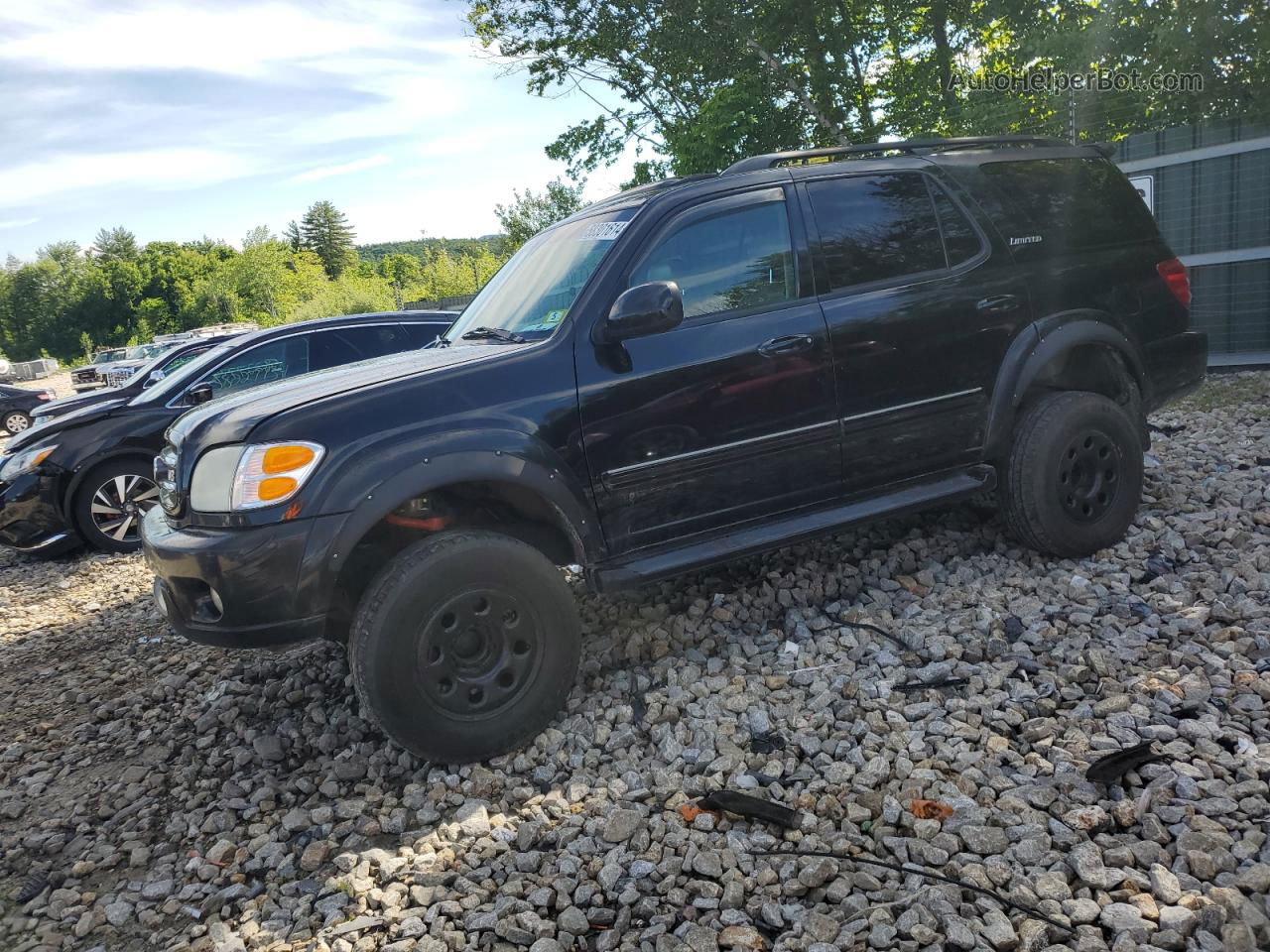 2002 Toyota Sequoia Limited Black vin: 5TDBT48A42S134126