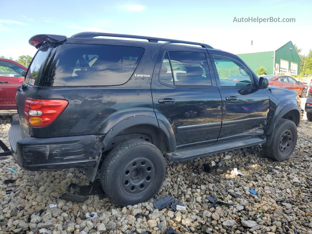 2002 Toyota Sequoia Limited Black vin: 5TDBT48A42S134126