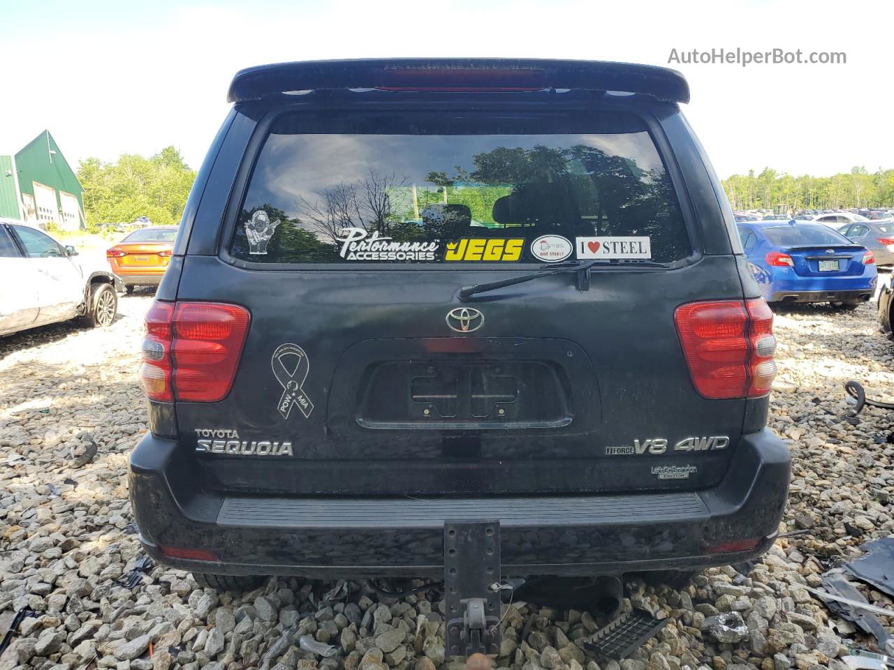 2002 Toyota Sequoia Limited Black vin: 5TDBT48A42S134126