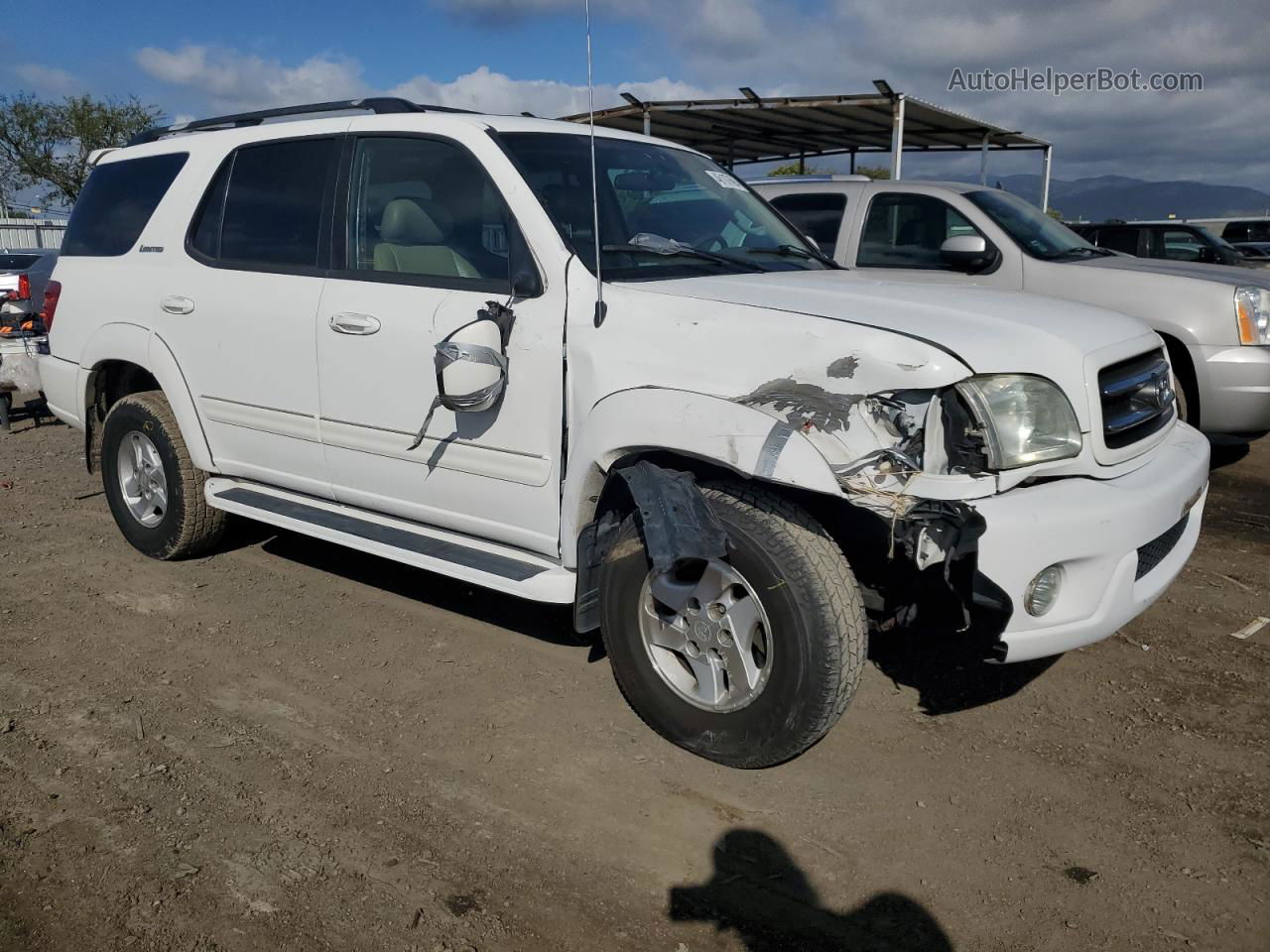 2002 Toyota Sequoia Limited White vin: 5TDBT48A52S061719