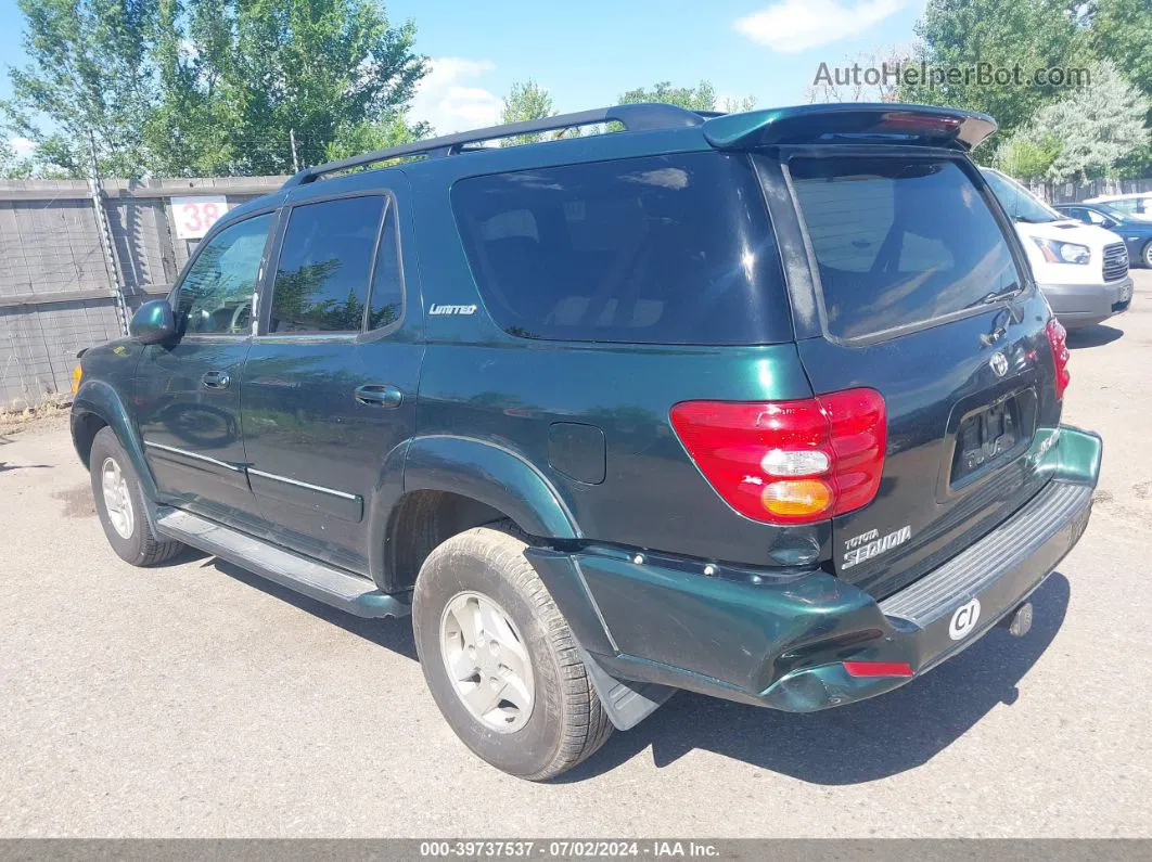 2002 Toyota Sequoia Limited V8 Green vin: 5TDBT48A52S074521