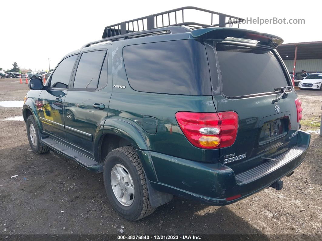 2002 Toyota Sequoia Limited Green vin: 5TDBT48A52S076480