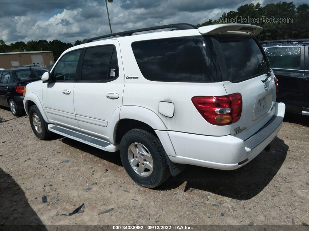 2002 Toyota Sequoia Limited White vin: 5TDBT48A52S096096