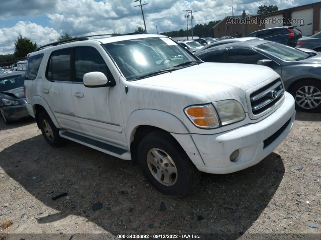 2002 Toyota Sequoia Limited White vin: 5TDBT48A52S096096