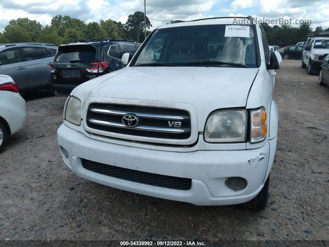 2002 Toyota Sequoia Limited White vin: 5TDBT48A52S096096