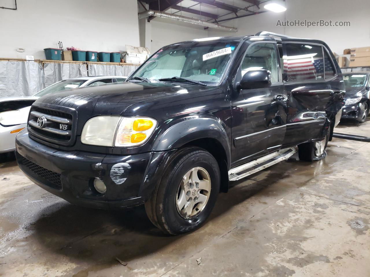 2002 Toyota Sequoia Limited Black vin: 5TDBT48A52S119294