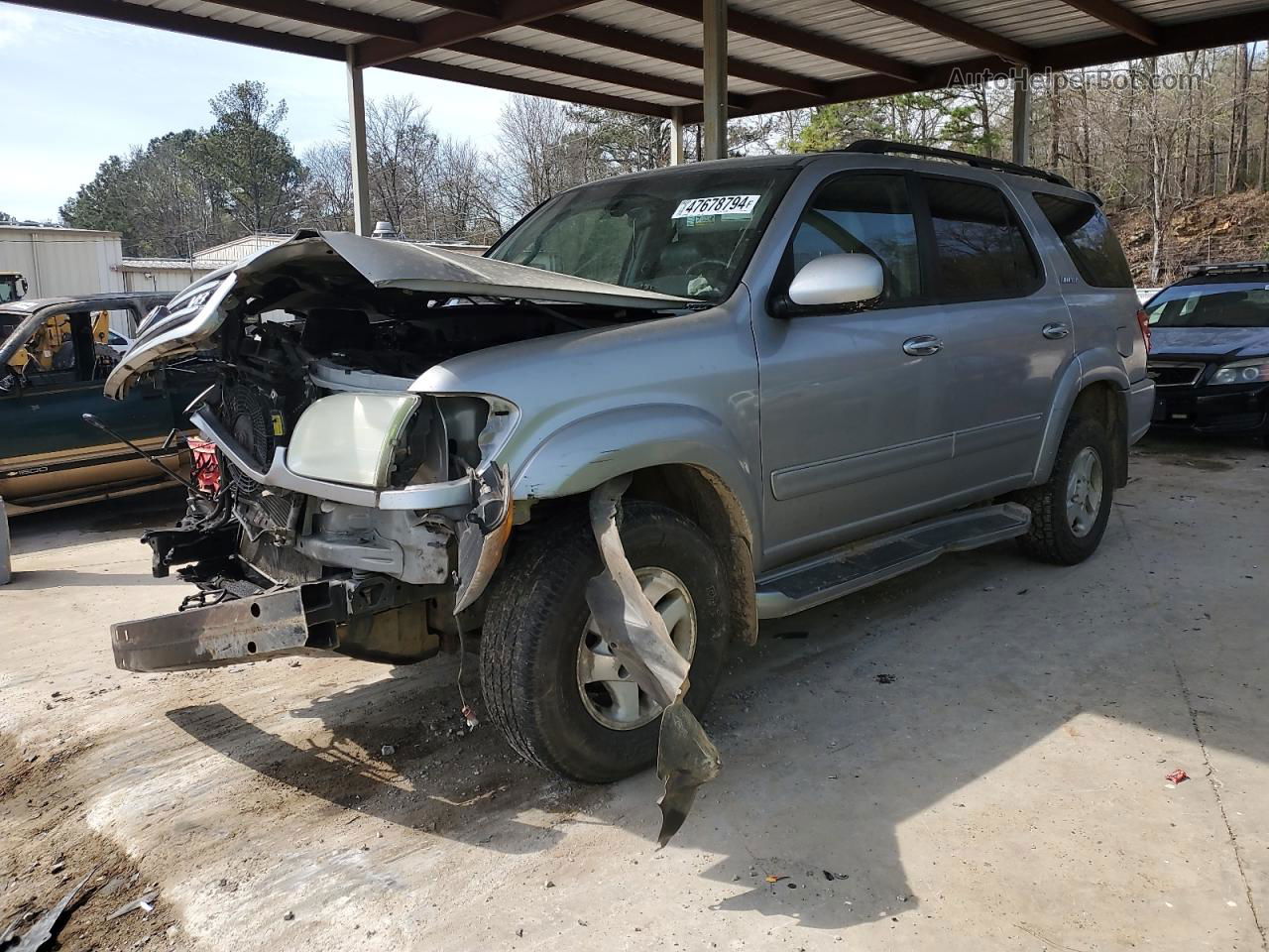 2002 Toyota Sequoia Limited Silver vin: 5TDBT48A52S130912