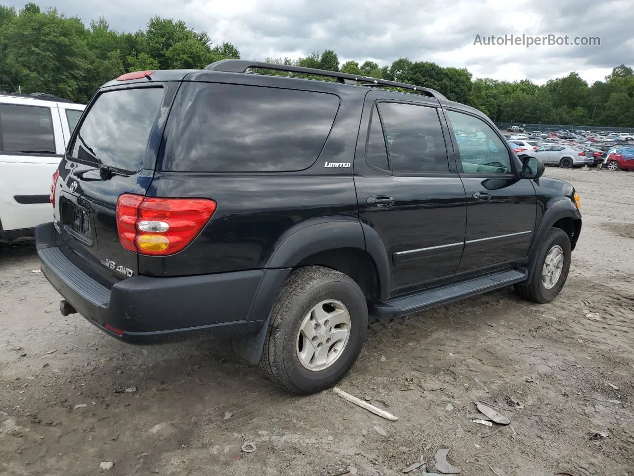 2002 Toyota Sequoia Limited Black vin: 5TDBT48A52S134555