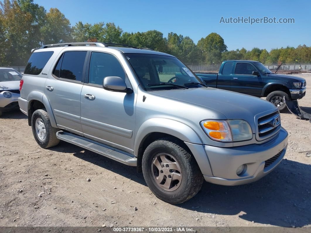 2002 Toyota Sequoia Limited Silver vin: 5TDBT48A62S079615
