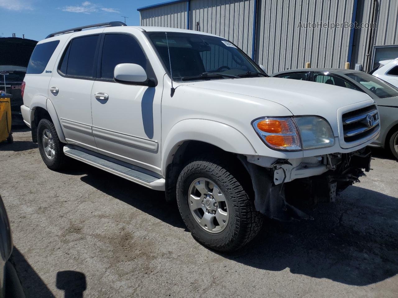 2002 Toyota Sequoia Limited White vin: 5TDBT48A62S097659